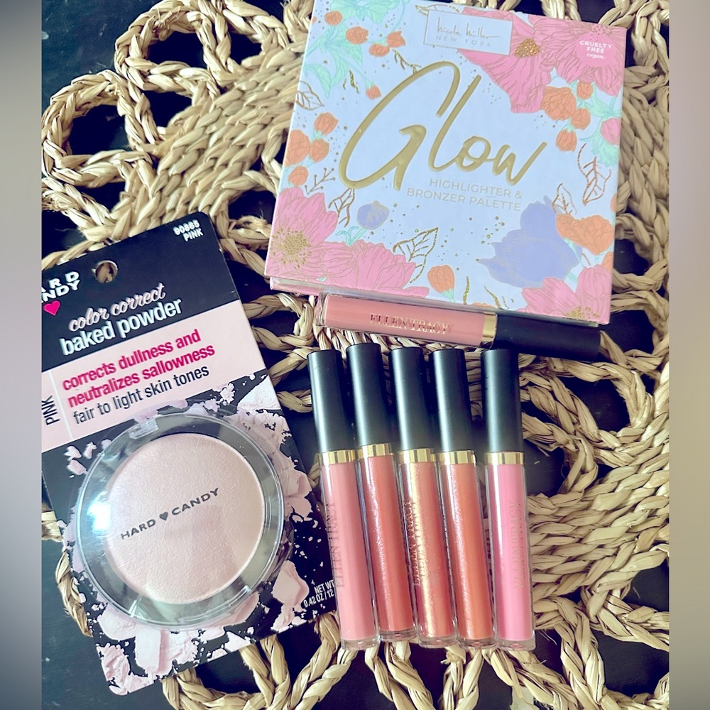 Hard Candy Glow Highlighter and 6 Lip Gloss Set New Beauty Bundle!